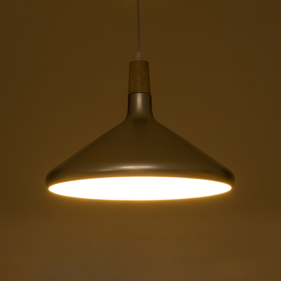 GLOBOSTAR® FELICITA 01276 Μοντέρνο Κρεμαστό Φωτιστικό Οροφής με Ντουί 1 x E27 AC 220-240V IP20 - Ασημί & Μπεζ - Μ40 x Π40 x Y30cm