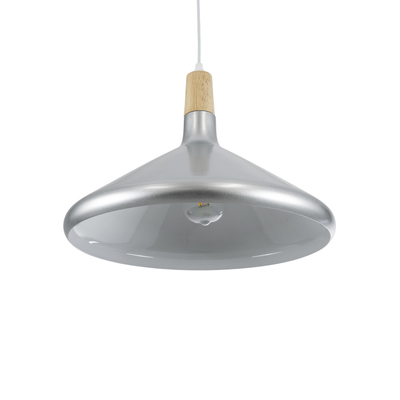 GLOBOSTAR® FELICITA 01276 Μοντέρνο Κρεμαστό Φωτιστικό Οροφής με Ντουί 1 x E27 AC 220-240V IP20 - Ασημί & Μπεζ - Μ40 x Π40 x Y30cm