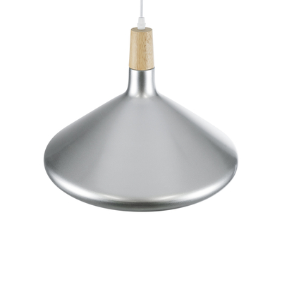 GLOBOSTAR® FELICITA 01276 Μοντέρνο Κρεμαστό Φωτιστικό Οροφής με Ντουί 1 x E27 AC 220-240V IP20 - Ασημί & Μπεζ - Μ40 x Π40 x Y30cm