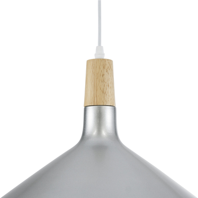 GLOBOSTAR® FELICITA 01276 Μοντέρνο Κρεμαστό Φωτιστικό Οροφής με Ντουί 1 x E27 AC 220-240V IP20 - Ασημί & Μπεζ - Μ40 x Π40 x Y30cm