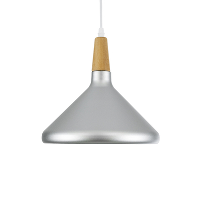 GLOBOSTAR® FELICITA 01277 Μοντέρνο Κρεμαστό Φωτιστικό Οροφής με Ντουί 1 x E27 AC 220-240V IP20 - Ασημί & Μπεζ - Μ30 x Π30 x Υ25cm