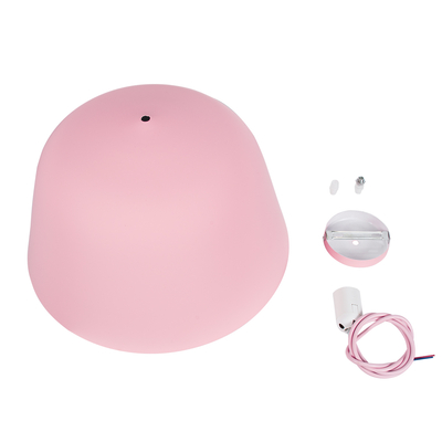 GLOBOSTAR® UPVALE 01284 Μοντέρνο Κρεμαστό Φωτιστικό Οροφής με Ντουί 1 x E27 AC 220-240V IP20 - Ροζ & Λευκό - Μ40 x Π40 x Υ24cm