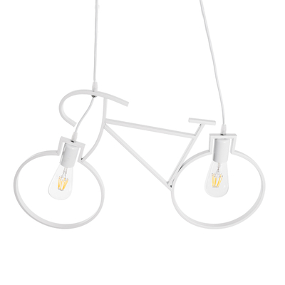 GLOBOSTAR® BIKE 01300 Vintage Κρεμαστό Φωτιστικό Οροφής με Ντουί 2 x E27 AC 220-240V IP20 - Λευκό - Μ67 x Π3.5 x Υ41cm
