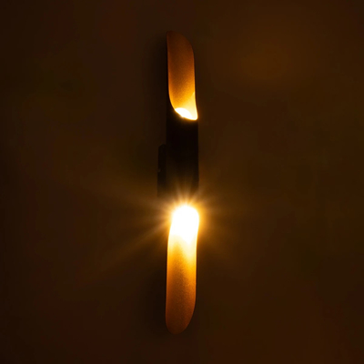 GLOBOSTAR® ESTERINA 01302 Μοντέρνο Φωτιστικό Τοίχου - Απλίκα με Ντουί 2 x E27 AC 220-240V IP20 - Μαύρο & Χρυσό - Μ5.5 x Π8 x Υ60cm