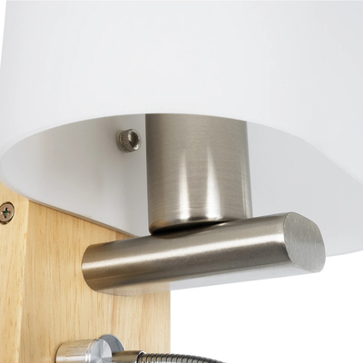 GLOBOSTAR® ELEGANT 01316 Μοντέρνο Φωτιστικό Τοίχου - Απλίκα Ξενοδοχείου Reading Light με Ντουί 1 x E27 LED 3W 360lm 36° AC 220-240V IP20 Θερμό Λευκό 2700K - Bridgelux COB Chip - Λευκό & Μπεζ - Μ15 x Π20 x Υ22.5cm - 2 Χρόνια Εγγύηση