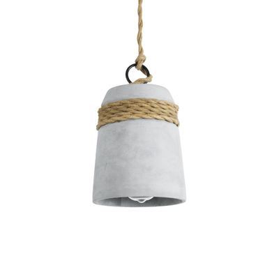 GLOBOSTAR® TRIBECA 01319 Boho Κρεμαστό Φωτιστικό Οροφής με Ντουί 1 x E27 AC 220-240V IP20 - Γκρι & Μπεζ - Μ20 x Π20 x Υ26cm