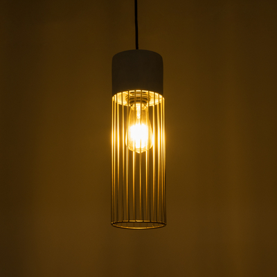 GLOBOSTAR® DURANT 01322 Μοντέρνο Κρεμαστό Φωτιστικό Οροφής με Ντουί 1 x E27 AC 220-240V IP20 - Γκρι & Χρυσό - Μ12 x Π12 x Υ40cm