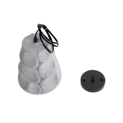 GLOBOSTAR® TRIBECA 01327 Μοντέρνο Κρεμαστό Φωτιστικό Οροφής με Ντουί 1 x E27 AC 220-240V IP20 - Γκρι - Μ18 x Π18 x Υ23cm