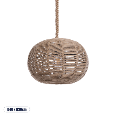 GLOBOSTAR® MANDALA 01331 Vintage Κρεμαστό Φωτιστικό Οροφής με Ντουί 1 x E27 AC 220-240V IP20 - Μπεζ - Μ40 x Π40 x Υ33cm