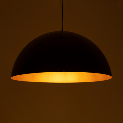 GLOBOSTAR® DIADEMA 01342 Μοντέρνο Κρεμαστό Φωτιστικό Οροφής με Ντουί 1 x E27 AC 220-240V IP20 - Μαύρο & Χρυσό - Μ60 x Π60 x Υ30cm