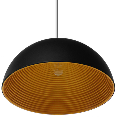 GLOBOSTAR® MEDEA 01344 Μοντέρνο Κρεμαστό Φωτιστικό Οροφής με Ντουί 1 x E27 AC 220-240V IP20 - Μαύρο & Χρυσό - Μ60 x Π60 x Υ30cm