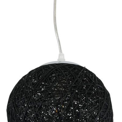 GLOBOSTAR® OCEANA 01356 Boho Κρεμαστό Φωτιστικό Οροφής με Ντουί 1 x E27 AC 220-240V IP20 - Μαύρο - Μ20 x Π20 x Υ20cm