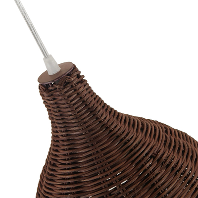 GLOBOSTAR® BAHAMAS 01367 Boho Κρεμαστό Φωτιστικό Οροφής με Ντουί 1 x E27 AC 220-240V IP20 - Καφέ - Μ30 x Π30 x Υ40cm