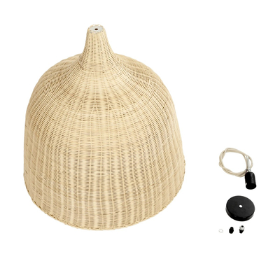 GLOBOSTAR® BAHAMAS 01370 Boho Κρεμαστό Φωτιστικό Οροφής με Ντουί 1 x E27 AC 220-240V IP20 - Μπεζ - Μ60 x Π60 x Υ60cm