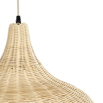 GLOBOSTAR® BAHAMAS 01370 Boho Κρεμαστό Φωτιστικό Οροφής με Ντουί 1 x E27 AC 220-240V IP20 - Μπεζ - Μ60 x Π60 x Υ60cm