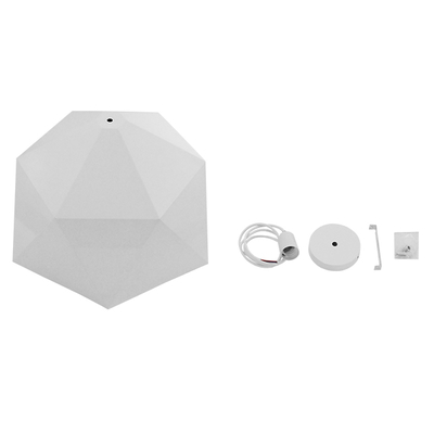 GLOBOSTAR® HEXAGON 01378 Μοντέρνο Κρεμαστό Φωτιστικό Οροφής με Ντουί 1 x E27 AC 220-240V IP20 - Λευκό & Χρυσό - Μ46 x Π46 x Y25cm