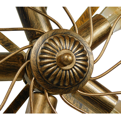 GLOBOSTAR® FAN 01381 Vintage Φωτιστικό Τοίχου - Απλίκα με Ντουί 5 x E27 AC 220-240V IP20 - Μπρούτζινο - Μ46 x Π22 x Υ46cm