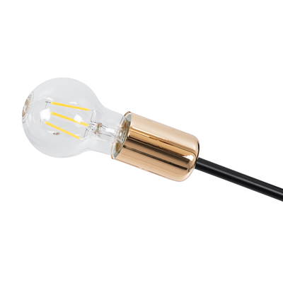 GLOBOSTAR® OLINDA 01384 Μοντέρνο Φωτιστικό Οροφής με Ντουί 6 x E27 AC 220-240V IP20 - Μαύρο & Χάλκινο - Μ60 x Π60 x Υ20cm