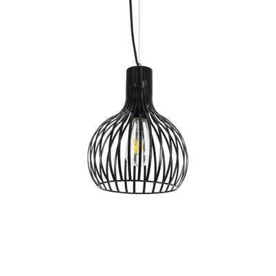 GLOBOSTAR® SCANDI 01386 Vintage Κρεμαστό Φωτιστικό Οροφής με Ντουί 1 x E27 AC 220-240V IP20 - Μαύρο - Μ23 x Π23 x Υ30cm