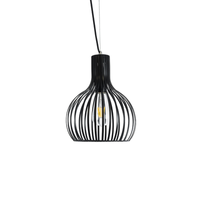 GLOBOSTAR® SCANDI 01386 Vintage Κρεμαστό Φωτιστικό Οροφής με Ντουί 1 x E27 AC 220-240V IP20 - Μαύρο - Μ23 x Π23 x Υ30cm