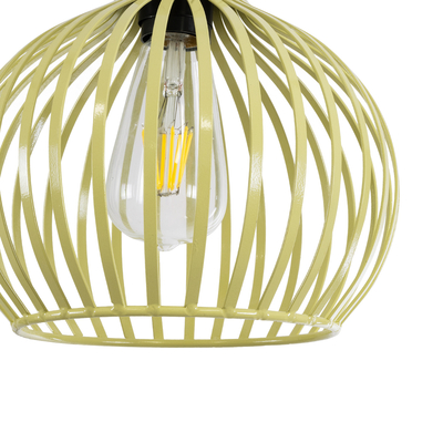 GLOBOSTAR® SCANDI 01387 Vintage Κρεμαστό Φωτιστικό Οροφής με Ντουί 1 x E27 AC 220-240V IP20 - Μπεζ - Μ23 x Π23 x Υ30cm