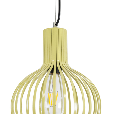 GLOBOSTAR® SCANDI 01387 Vintage Κρεμαστό Φωτιστικό Οροφής με Ντουί 1 x E27 AC 220-240V IP20 - Μπεζ - Μ23 x Π23 x Υ30cm