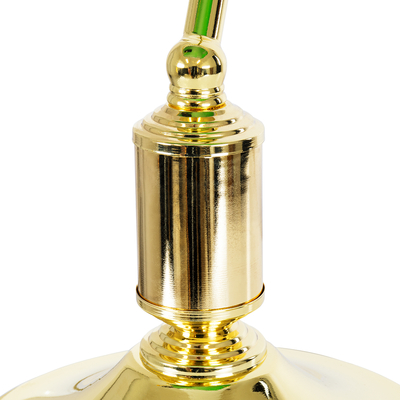 GloboStar® LIBRARY 01391 Vintage Επιτραπέζιο Φωτιστικό Πορτατίφ Μονόφωτο 1 x E27 IP20 Χρυσό Μέταλλο με Πράσινο Γυαλί - Μ26.5 x Π19 x Υ38cm