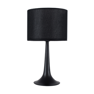 GloboStar® AMBROSIA 01394 Μοντέρνο Επιτραπέζιο Φωτιστικό Πορτατίφ Μονόφωτο 1 x E27 IP20 Μαύρο Μέταλλο με Μαύρο Ύφασμα - Μ25 x Π25 x Υ46cm