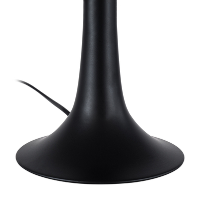 GloboStar® AMBROSIA 01394 Μοντέρνο Επιτραπέζιο Φωτιστικό Πορτατίφ Μονόφωτο 1 x E27 IP20 Μαύρο Μέταλλο με Μαύρο Ύφασμα - Μ25 x Π25 x Υ46cm