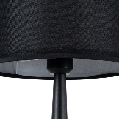 GloboStar® AMBROSIA 01394 Μοντέρνο Επιτραπέζιο Φωτιστικό Πορτατίφ Μονόφωτο 1 x E27 IP20 Μαύρο Μέταλλο με Μαύρο Ύφασμα - Μ25 x Π25 x Υ46cm