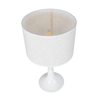 GLOBOSTAR® AMBROSIA 01395 Μοντέρνο Επιτραπέζιο Φωτιστικό Πορτατίφ με Ντουί 1 x E27 AC 220-240V IP20 - Λευκό - Μ25 x Π25 x Υ46cm