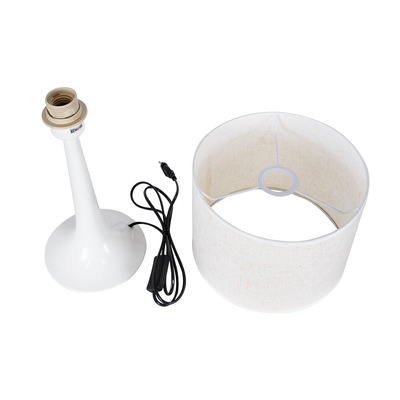 GLOBOSTAR® AMBROSIA 01395 Μοντέρνο Επιτραπέζιο Φωτιστικό Πορτατίφ με Ντουί 1 x E27 AC 220-240V IP20 - Λευκό - Μ25 x Π25 x Υ46cm