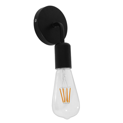 GLOBOSTAR® DON 01396 Vintage Φωτιστικό Τοίχου - Απλίκα με Ντουί 1 x E27 AC 220-240V IP20 - Μαύρο - Μ10 x Π7 x Υ16cm