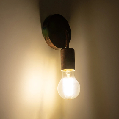 GLOBOSTAR® DON 01398 Vintage Φωτιστικό Τοίχου - Απλίκα με Ντουί 1 x E27 AC 220-240V IP20 - Χάλκινο Εφέ Σκουριάς - Μ10 x Π7 x Υ16cm