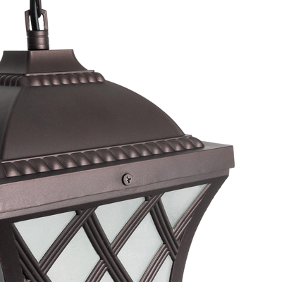 GLOBOSTAR® LINCOLN 01399 Vintage Κρεμαστό Φωτιστικό Οροφής με Ντουί 1 x E27 AC 220-240V IP20 - Καφέ & Διάφανο - Μ19 x Π19 x Υ20cm