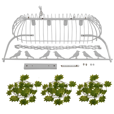 GLOBOSTAR® NEST 01403 Vintage Κρεμαστό Φωτιστικό Οροφής με Ντουί 4 x E27 AC 220-240V IP20 - Λευκό & Πράσινο - Μ103 x Π34 x Υ36.5cm