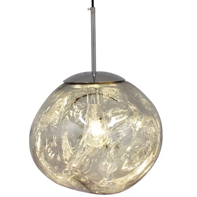 GLOBOSTAR® DIXAR 01464 Μοντέρνο Κρεμαστό Φωτιστικό Οροφής με Ντουί 1 x E27 AC 220-240V IP20 - Γκρι & Ασημί - Μ36 x Π36 x Υ45cm