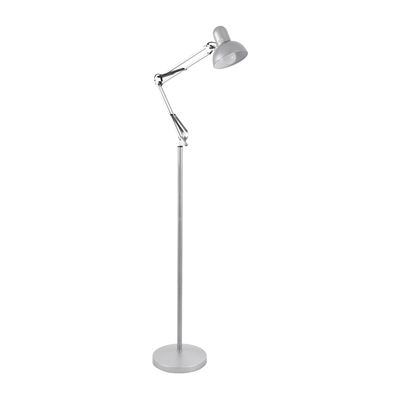 GLOBOSTAR® AUDREY 01469 Vintage Επιδαπέδιο Φωτιστικό με Ντουί 1 x E27 AC 220-240V IP20 - Ασημί - Μ15 x Π15 x Υ190cm