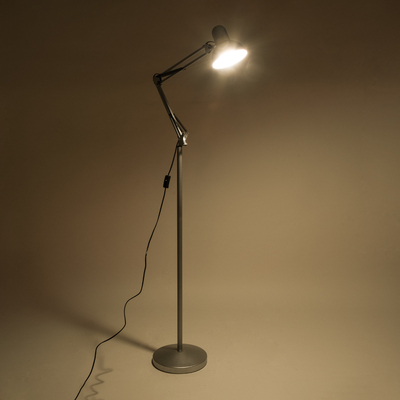 GLOBOSTAR® AUDREY 01469 Vintage Επιδαπέδιο Φωτιστικό με Ντουί 1 x E27 AC 220-240V IP20 - Ασημί - Μ15 x Π15 x Υ190cm