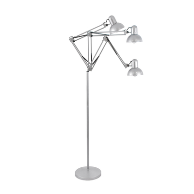 GLOBOSTAR® AUDREY 01469 Vintage Επιδαπέδιο Φωτιστικό με Ντουί 1 x E27 AC 220-240V IP20 - Ασημί - Μ15 x Π15 x Υ190cm