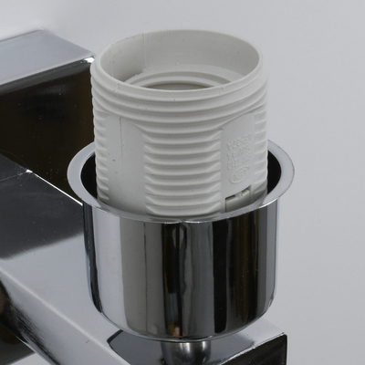 GLOBOSTAR® ELEGANT 01494 Μοντέρνο Φωτιστικό Τοίχου - Απλίκα Ξενοδοχείου Reading Light με Ντουί 1 x E27 LED 3W 360lm 36° AC 220-240V IP20 Θερμό Λευκό 2700K - Bridgelux COB Chip - Ασημί & Μαύρο - Μ17 x Π21 x Υ43cm - 2 Χρόνια Εγγύηση