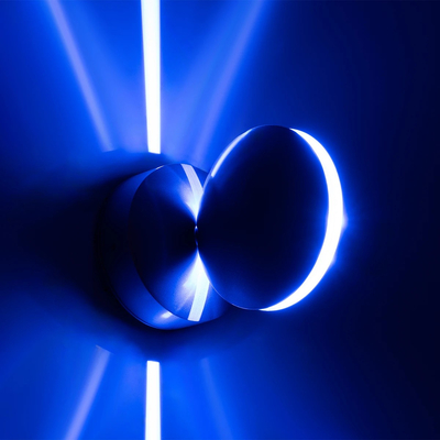 GLOBOSTAR® SEPTUM 93067 Μοντέρνο Φωτιστικό Τοίχου - Απλίκα LED 9W 1150lm 1° AC 220-240V IP44 Μπλε - CREE XPE Chip & TÜV SÜD Driver - Γκρι Ανθρακί Ματ - Μ12 x Π11 x Υ17cm - 5 Χρόνια Εγγύηση