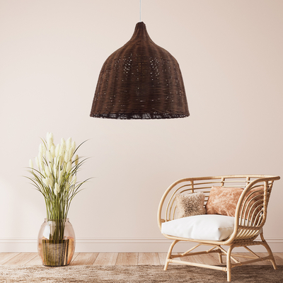 GLOBOSTAR® BAHAMAS 01368 Boho Κρεμαστό Φωτιστικό Οροφής με Ντουί 1 x E27 AC 220-240V IP20 - Καφέ - Μ45 x Π45 x Υ45cm