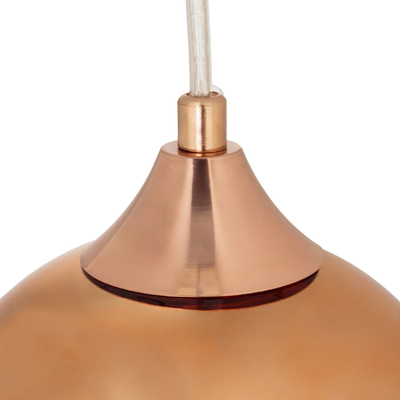 GLOBOSTAR® CANDELA 01309 Μοντέρνο Κρεμαστό Φωτιστικό Οροφής με Ντουί 1 x E27 AC 220-240V IP20 - Χάλκινο - Μ15 x Π15 x Υ13cm