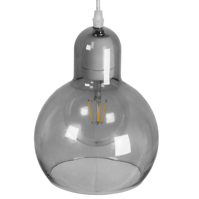 GLOBOSTAR® BOSSANOVA 01313 Μοντέρνο Κρεμαστό Φωτιστικό Οροφής με Ντουί 1 x E27 AC 220-240V IP20 - Γκρι - Μ18 x Π18 x Υ23cm