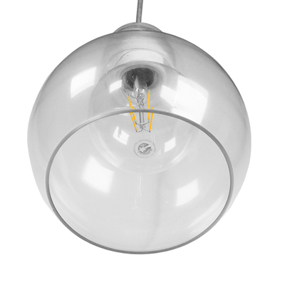 GLOBOSTAR® LUCREZIA 01314 Μοντέρνο Κρεμαστό Φωτιστικό Οροφής με Ντουί 1 x E27 AC 220-240V IP20 - Διάφανο - Μ18 x Π18 x Υ23cm