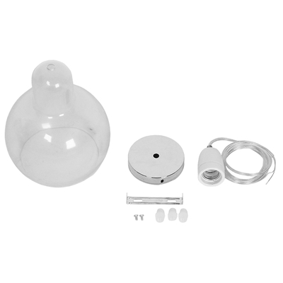 GLOBOSTAR® LUCREZIA 01314 Μοντέρνο Κρεμαστό Φωτιστικό Οροφής με Ντουί 1 x E27 AC 220-240V IP20 - Διάφανο - Μ18 x Π18 x Υ23cm