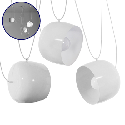 GLOBOSTAR® JASPER 01376 Μοντέρνό Κρεμαστό Φωτιστικό Οροφής με Ντουί 3 x E27 AC 220-240V IP20 - Λευκό - Μ75 x Π75 x Υ22cm - Σετ 3 Τεμαχίων