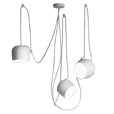 GLOBOSTAR® JASPER 01376 Μοντέρνό Κρεμαστό Φωτιστικό Οροφής με Ντουί 3 x E27 AC 220-240V IP20 - Λευκό - Μ75 x Π75 x Υ22cm - Σετ 3 Τεμαχίων