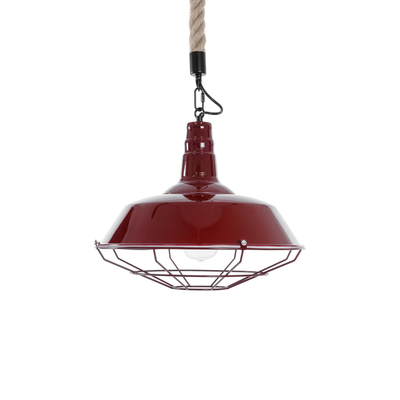 GLOBOSTAR® CRANE 01410 Vintage Κρεμαστό Φωτιστικό Οροφής με Ντουί 1 x E27 AC 220-240V IP20 - Κόκκινο & Μπεζ - Μ36 x Π36 x Υ31cm